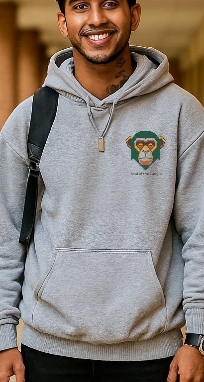 Monkey Mania Grey oversized dropshoulder hoodie