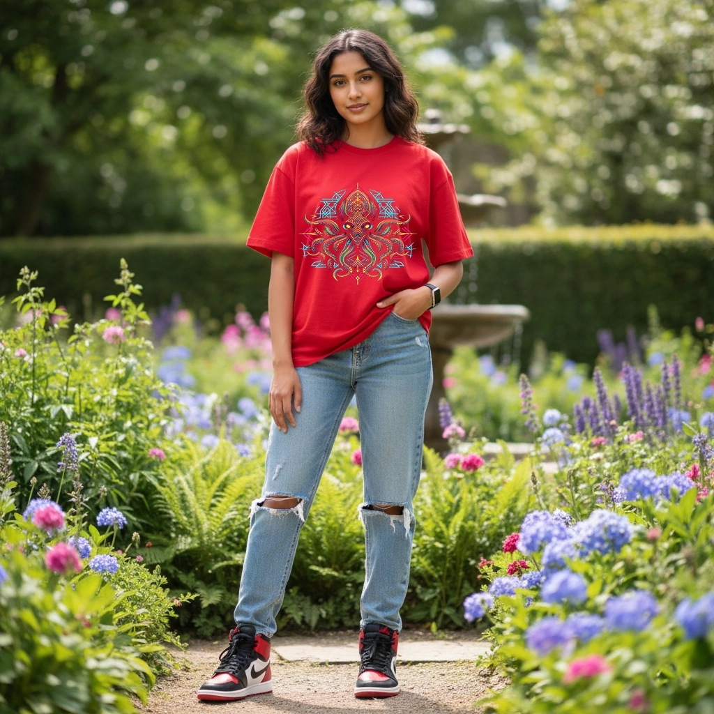 Ocean Beast Red Oversize T-Shirt